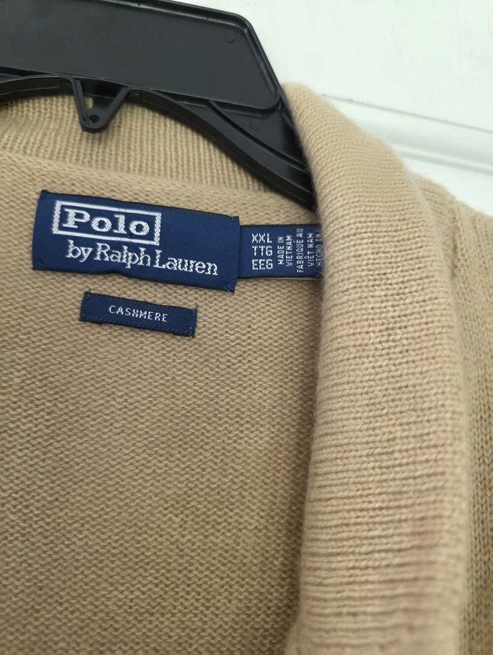 Polo Ralph Lauren Men's Cashmere Blazer Cardigan, Dune Melange, XXL